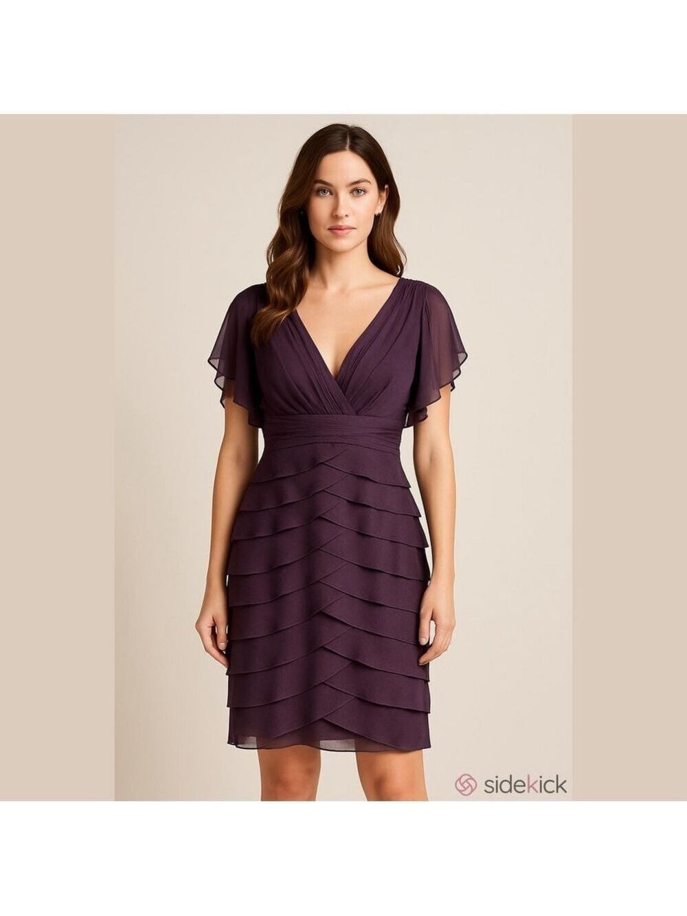 Adrianna Papell - Elegant Purple Layered Dress